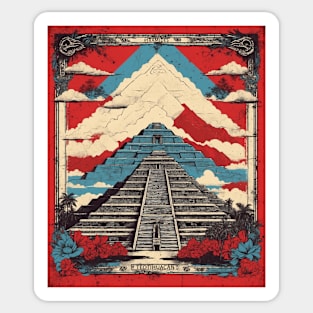 Piramides de Teotihuacan Mexico Vintage Poster Tourism Sticker